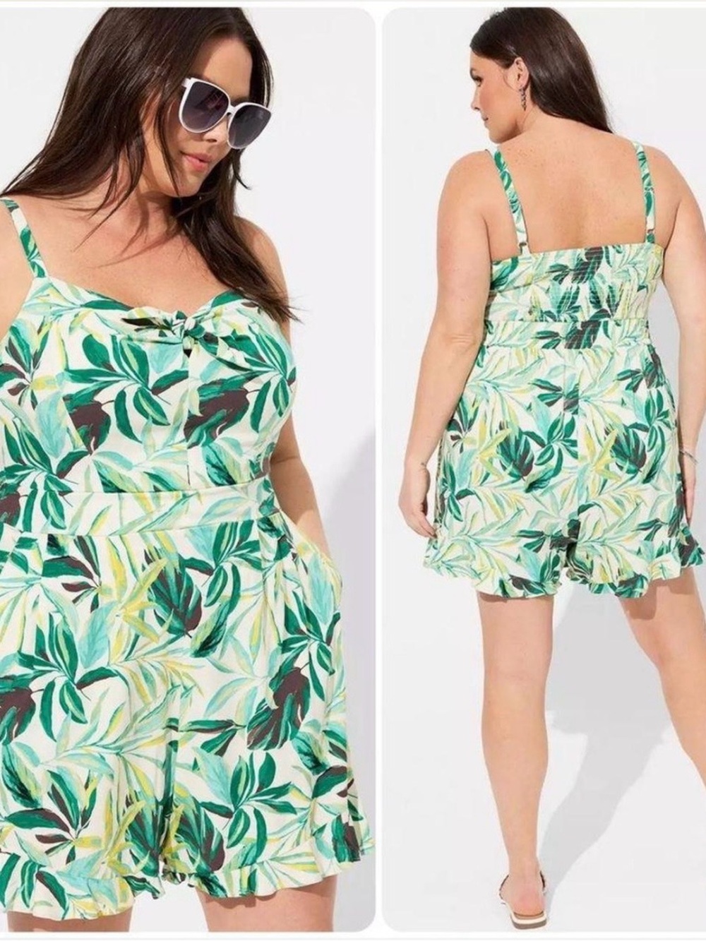 Torrid Challis tropical print romper size 2X